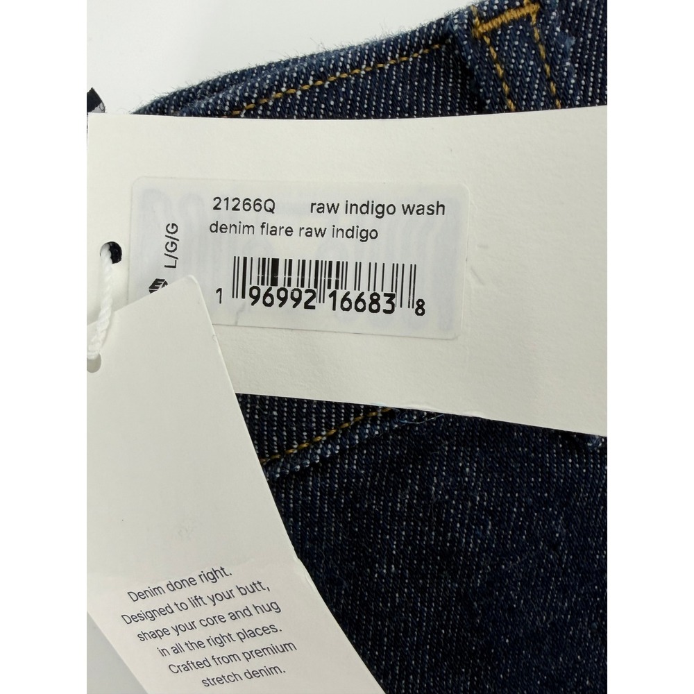Spanx Womens Large Flare Jeans Raw Indigo Wash Stretch Denim L NEW - Picture 4 of 10